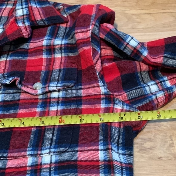SONOMA Long Sleeve Button-Up Collared Red & Blue Plaid Flannel Shirt Men’s S - Picture 8 of 11